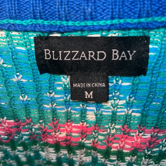 Blizzard Bay men’s ugly Christmas sweater featuring a 80s Holiday unicorn - Picture 6 of 10